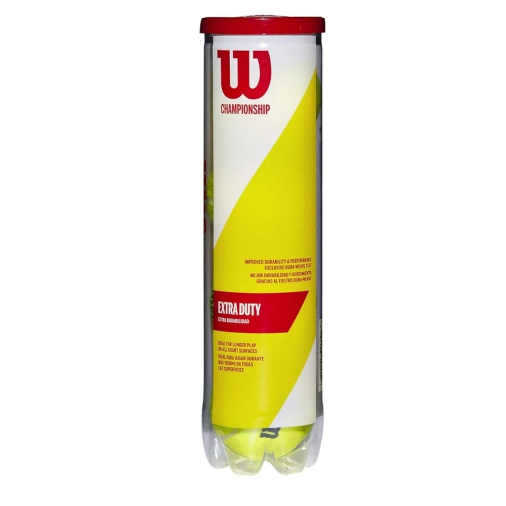 WILSON Championship Tennis Balls - Extra Duty, Single Can (4 Balls)
